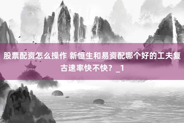 股票配资怎么操作 新恒生和易资配哪个好的工夫复古速率快不快？_1